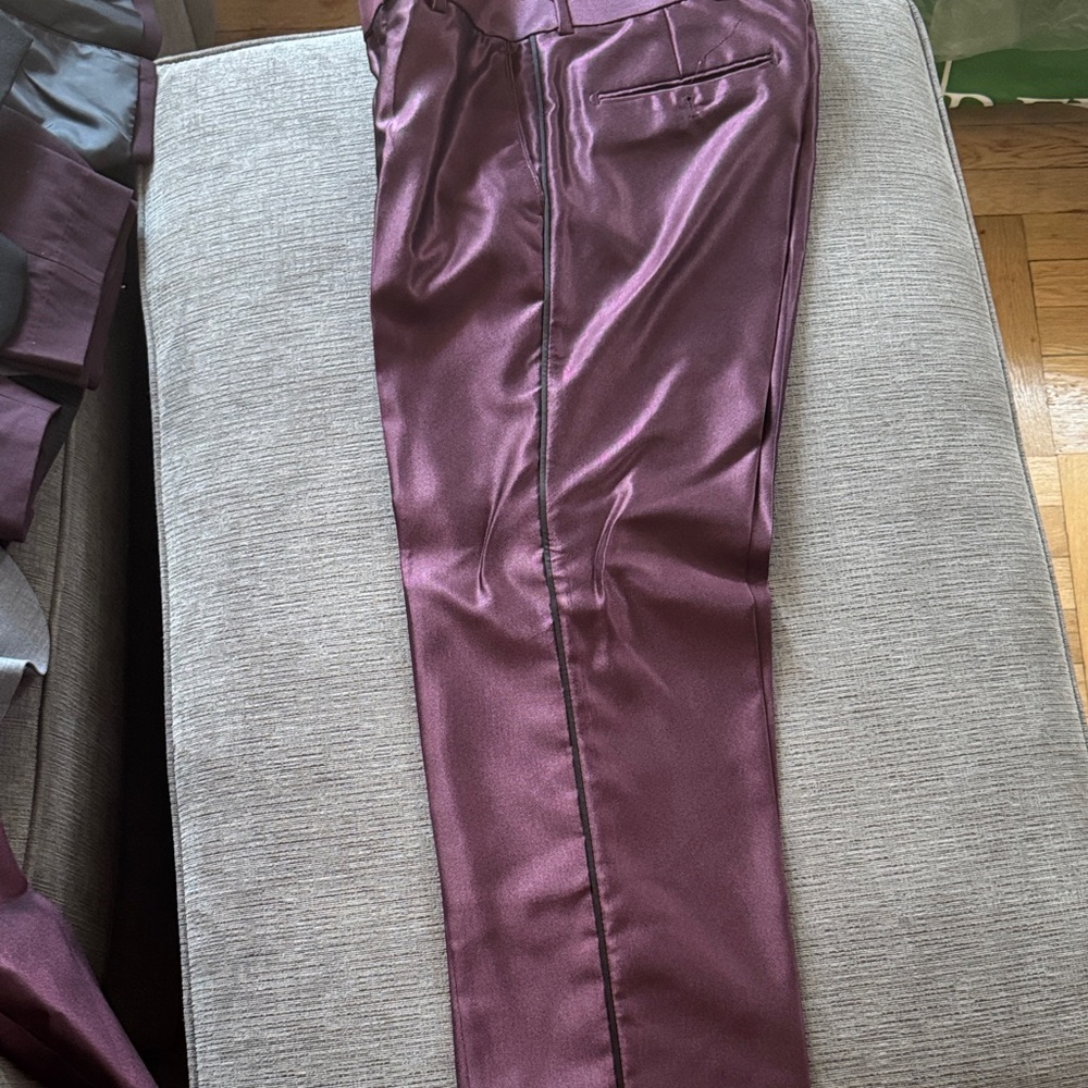 Elegant Burgundy Tuxedo Pants